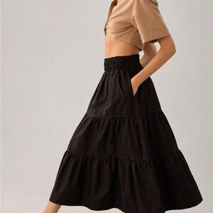 Anthropologie Somerset Black Maxi Skirt